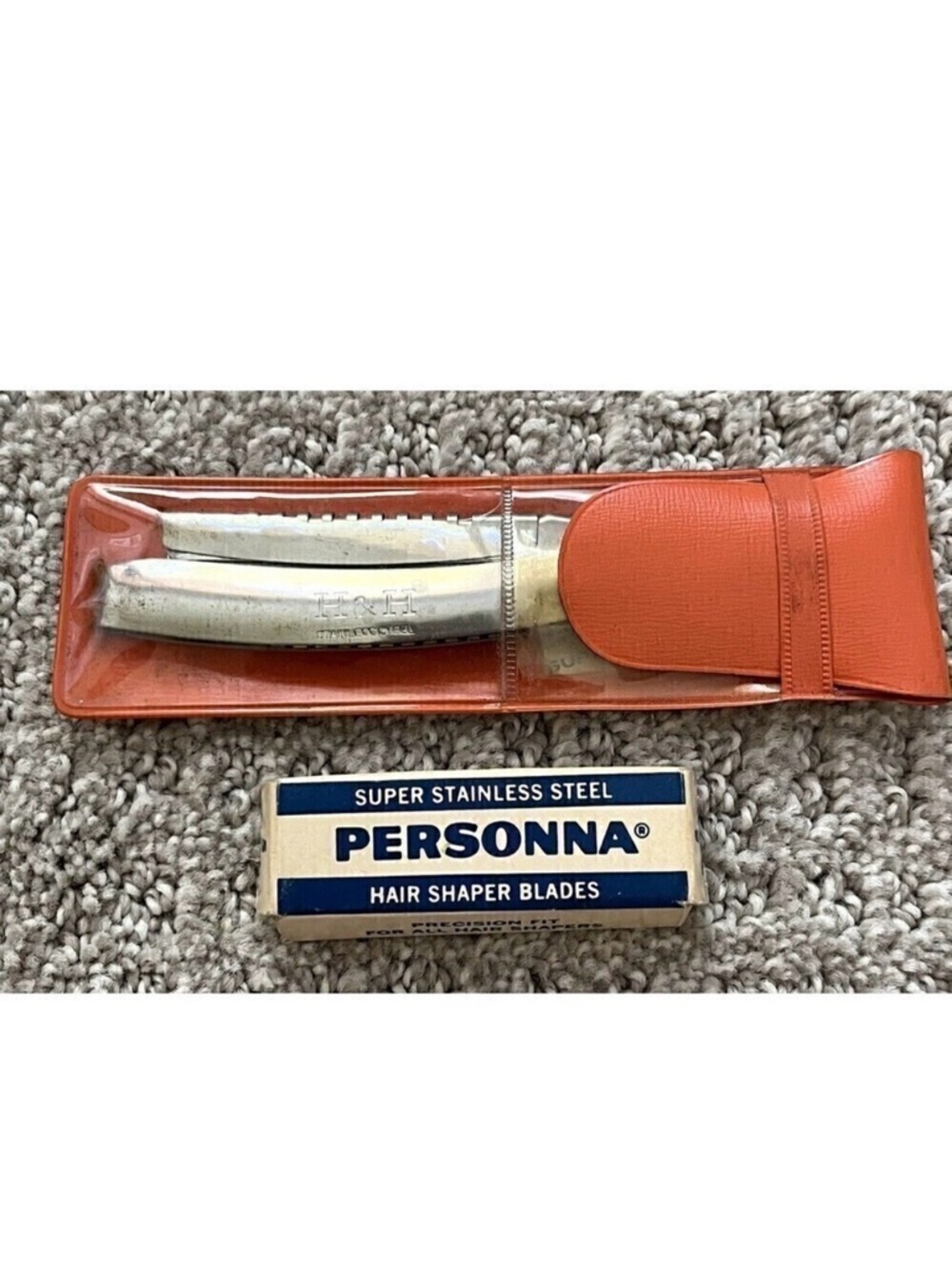 Vintage H & H Co Hair Shaper Razor Stainless Steel Straight Razor Personna Blade